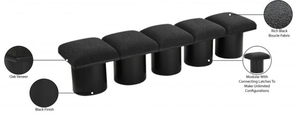Pavilion Boucle Fabric Upholstered 5pc. Modular Bench