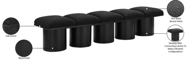 Pavilion Boucle Fabric Upholstered 5pc. Modular Bench
