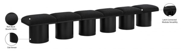 Pavilion Boucle Fabric Upholstered 6pc. Modular Bench