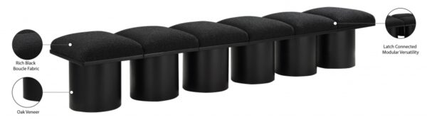Pavilion Boucle Fabric Upholstered 6pc. Modular Bench