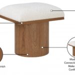 Pavilion Boucle Fabric Upholstered Stool
