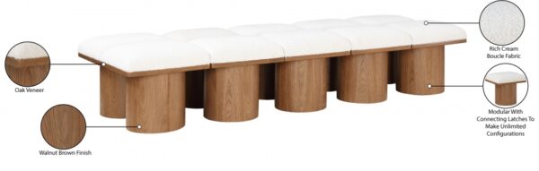 Pavilion Boucle Fabric Upholstered 10pc. Modular Bench