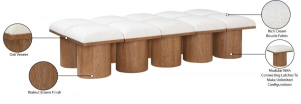 Pavilion Boucle Fabric Upholstered 10pc. Modular Bench