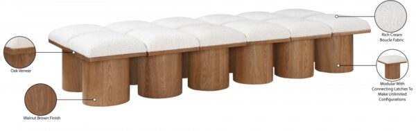 Pavilion Boucle Fabric Upholstered 12pc. Modular Bench