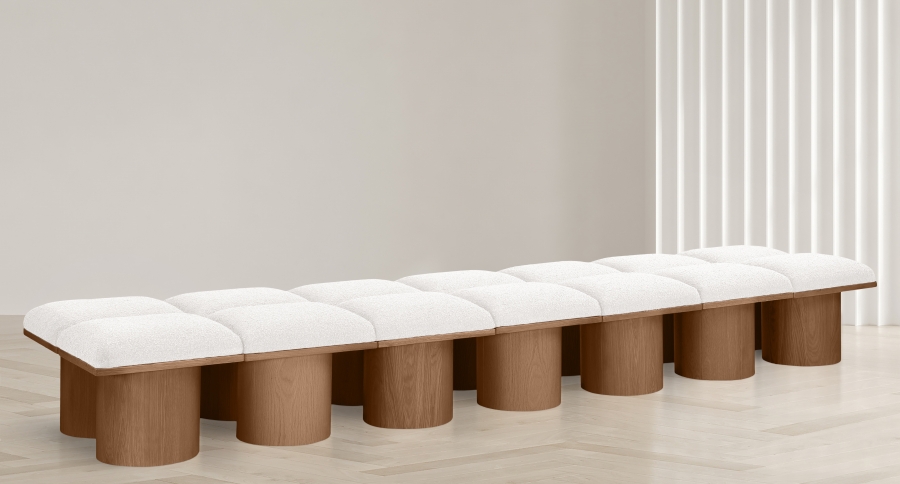 Pavilion Boucle Fabric Upholstered 14pc. Modular Bench