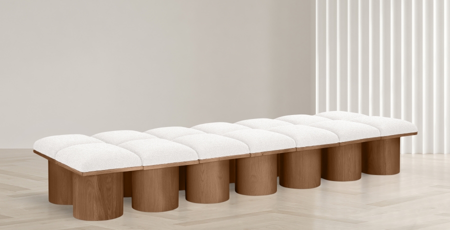 Pavilion Boucle Fabric Upholstered 14pc. Modular Bench