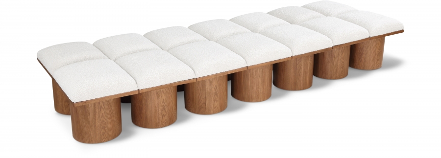 Pavilion Boucle Fabric Upholstered 14pc. Modular Bench