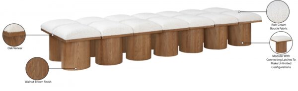 Pavilion Boucle Fabric Upholstered 14pc. Modular Bench