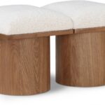 Pavilion Boucle Fabric Upholstered 2pc. Modular Bench