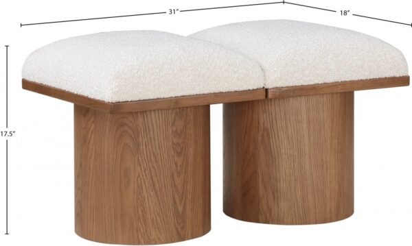 Pavilion Boucle Fabric Upholstered 2pc. Modular Bench