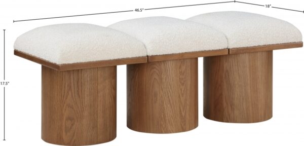 Pavilion Boucle Fabric Upholstered 3pc. Modular Bench