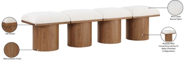 Pavilion Boucle Fabric Upholstered 4pc. Modular Bench