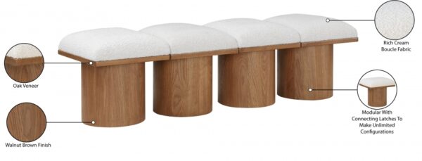 Pavilion Boucle Fabric Upholstered 4pc. Modular Bench
