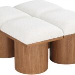Pavilion Boucle Fabric Upholstered 4pc. Modular Bench