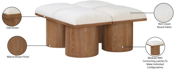 Pavilion Boucle Fabric Upholstered 4pc. Modular Bench