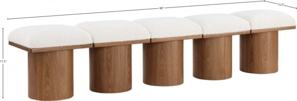 Pavilion Boucle Fabric Upholstered 5pc. Modular Bench