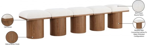 Pavilion Boucle Fabric Upholstered 5pc. Modular Bench