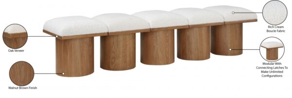 Pavilion Boucle Fabric Upholstered 5pc. Modular Bench