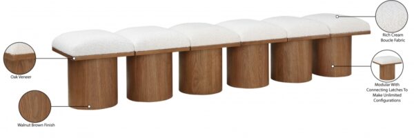 Pavilion Boucle Fabric Upholstered 6pc. Modular Bench