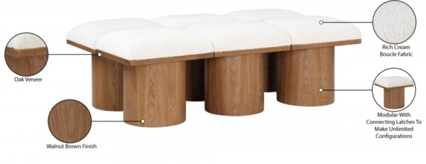Pavilion Boucle Fabric Upholstered 6pc. Modular Bench