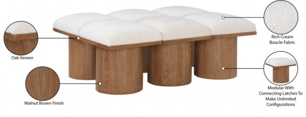 Pavilion Boucle Fabric Upholstered 6pc. Modular Bench