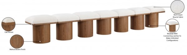 Pavilion Boucle Fabric Upholstered 7pc. Modular Bench