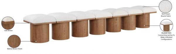 Pavilion Boucle Fabric Upholstered 7pc. Modular Bench