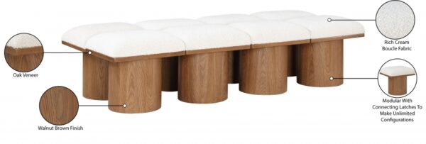 Pavilion Boucle Fabric Upholstered 8pc. Modular Bench