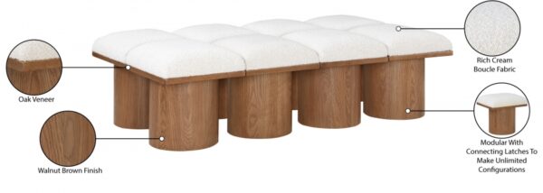 Pavilion Boucle Fabric Upholstered 8pc. Modular Bench