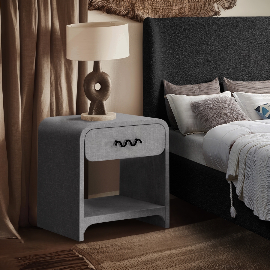 Medley Linen Textured Nightstand / Side Table