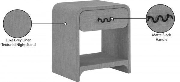Medley Linen Textured Nightstand / Side Table