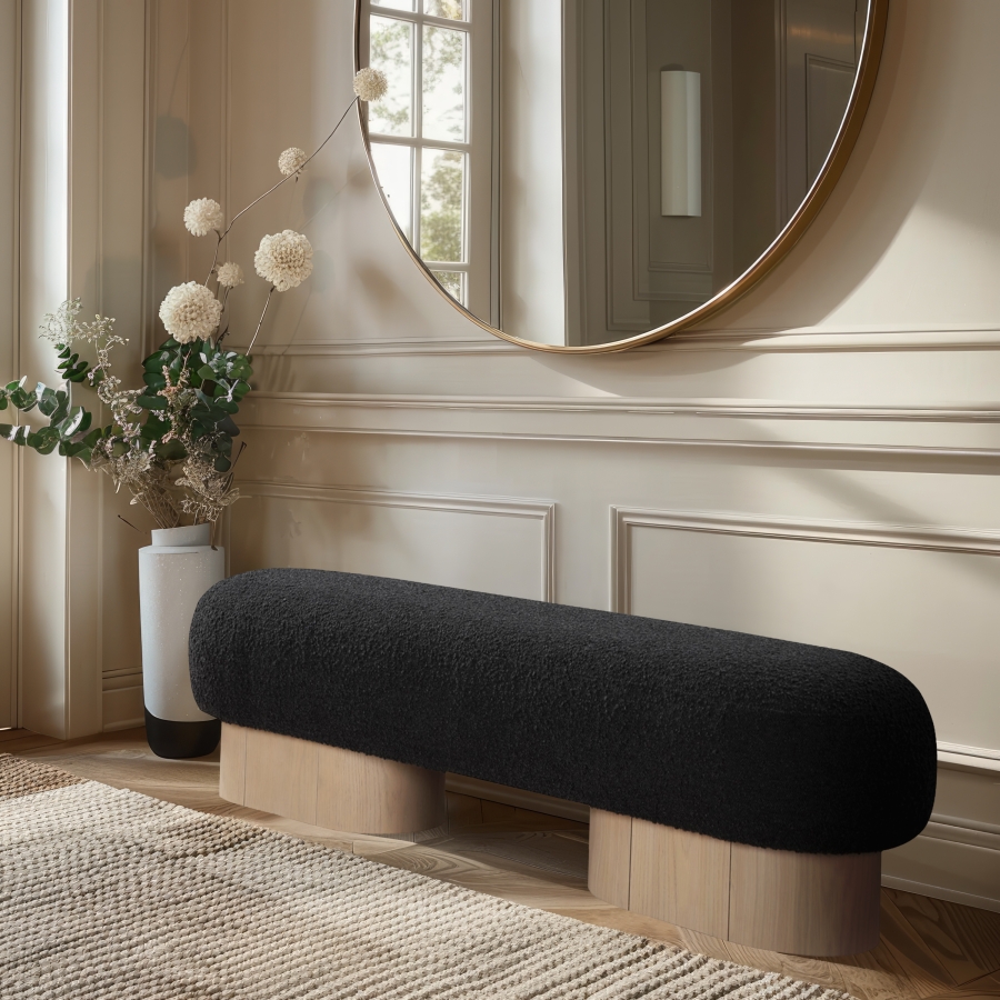 Robertson Boucle Fabric Upholstered Bench