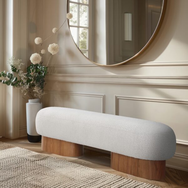 Robertson Boucle Fabric Upholstered Bench
