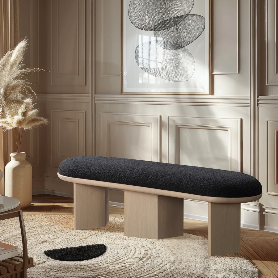 Wilshire Boucle Fabric Upholstered Bench