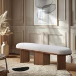 Wilshire Boucle Fabric Upholstered Bench