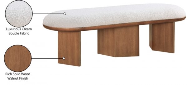 Wilshire Boucle Fabric Upholstered Bench