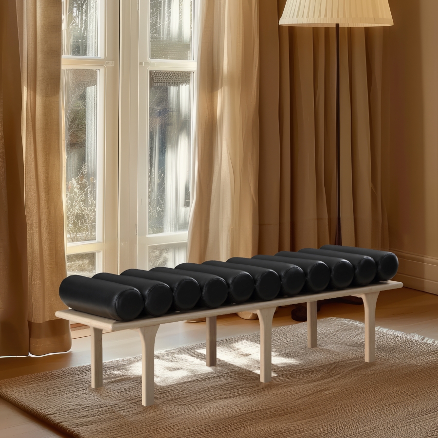 Landon Vegan Leather Upholstered Bench