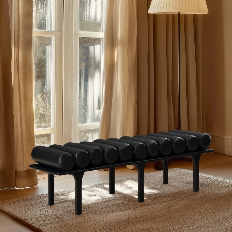 Landon Vegan Leather Upholstered Bench