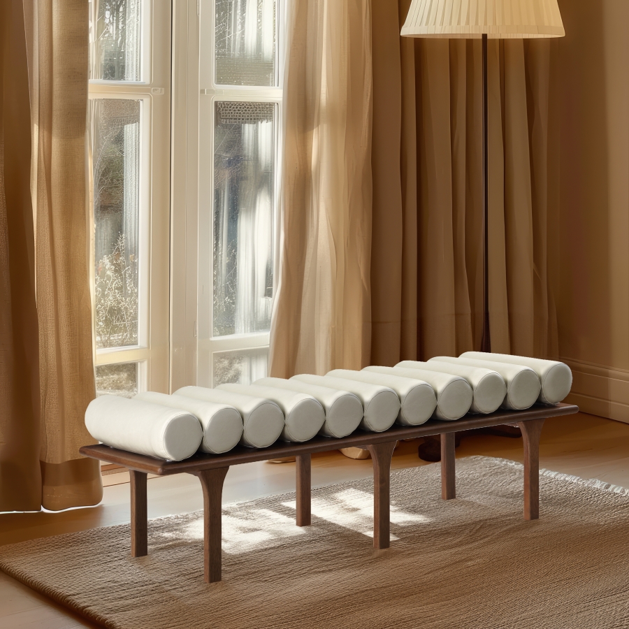 Landon Vegan Leather Upholstered Bench