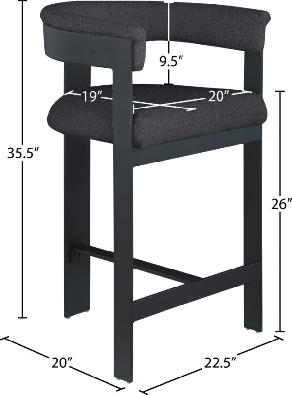 Romeo Boucle Fabric Upholstered Bar / Counter Stool