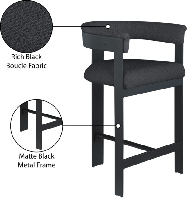 Romeo Boucle Fabric Upholstered Bar / Counter Stool
