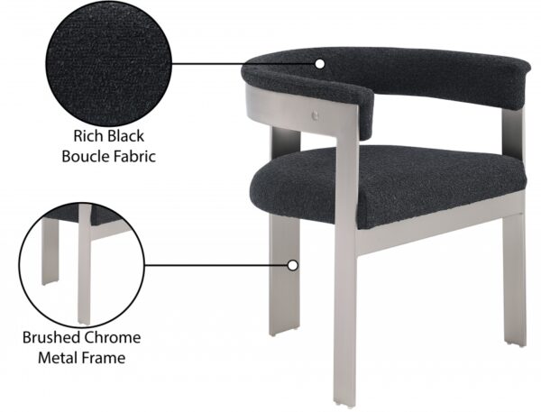 Romeo Boucle Fabric Upholstered Dining Chair
