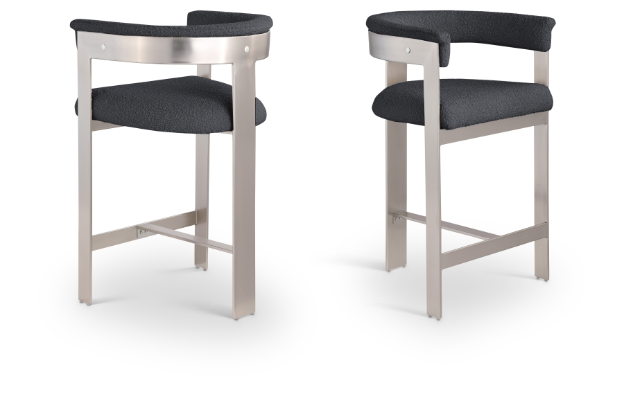Romeo Boucle Fabric Upholstered Bar / Counter Stools