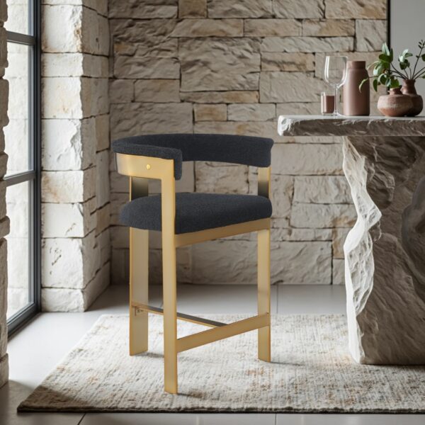 Romeo Boucle Fabric Upholstered Bar / Counter Stools