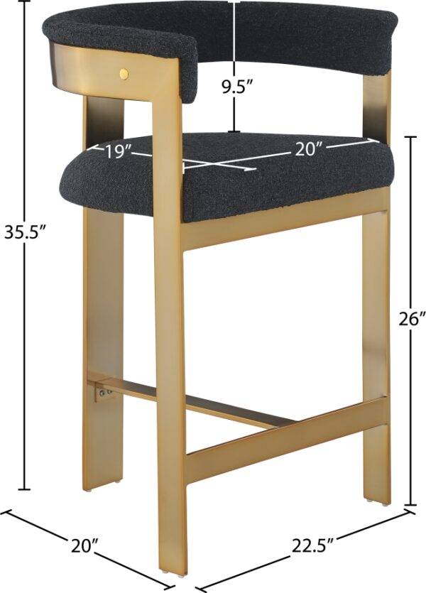 Romeo Boucle Fabric Upholstered Bar / Counter Stools