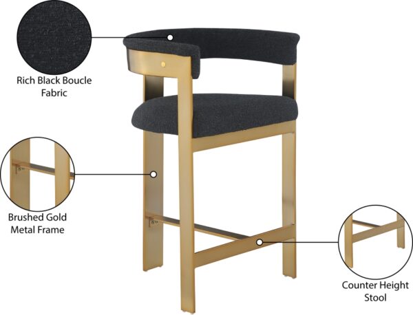 Romeo Boucle Fabric Upholstered Bar / Counter Stools