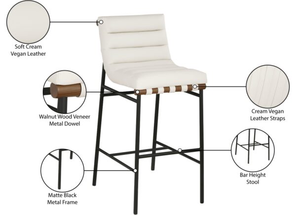 Burke Vegan Leather Upholstered Bar Stools