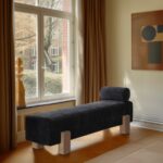 Edison Chenille Fabric Upholstered Bench