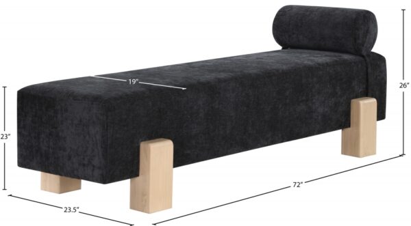 Edison Chenille Fabric Upholstered Bench