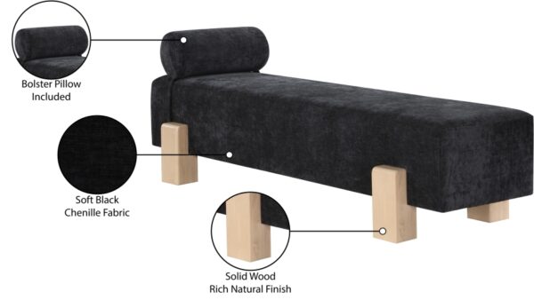 Edison Chenille Fabric Upholstered Bench